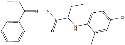 2-(4-chloro-2-methylanilino)-N'-(1-phenylpropylidene)butanohydrazide Struktur