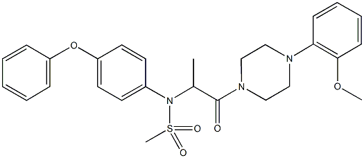 N-{2-[4-(2-methoxyphenyl)piperazin-1-yl]-1-methyl-2-oxoethyl}-N-(4-phenoxyphenyl)methanesulfonamide Struktur