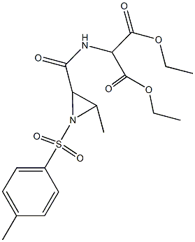 diethyl 2-[({3-methyl-1-[(4-methylphenyl)sulfonyl]-2-aziridinyl}carbonyl)amino]malonate Struktur