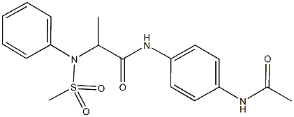 N-[4-(acetylamino)phenyl]-2-[(methylsulfonyl)anilino]propanamide Struktur