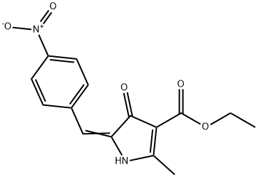 ethyl 5-{4-nitrobenzylidene}-2-methyl-4-oxo-4,5-dihydro-1H-pyrrole-3-carboxylate Struktur