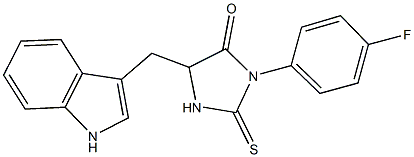 3-(4-fluorophenyl)-5-(1H-indol-3-ylmethyl)-2-thioxo-4-imidazolidinone Struktur