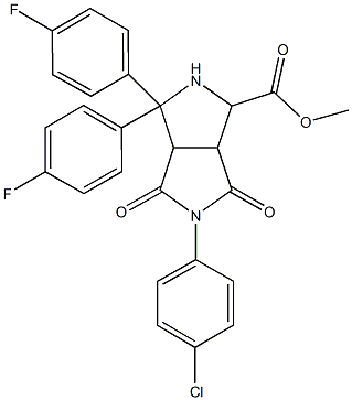 methyl 5-(4-chlorophenyl)-3,3-bis(4-fluorophenyl)-4,6-dioxooctahydropyrrolo[3,4-c]pyrrole-1-carboxylate Struktur