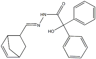 N'-(bicyclo[2.2.1]hept-5-en-2-ylmethylene)-2-hydroxy-2,2-diphenylacetohydrazide Struktur