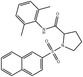 N-(2,6-dimethylphenyl)-1-(2-naphthylsulfonyl)-2-pyrrolidinecarboxamide Struktur