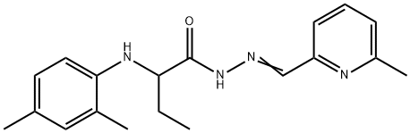 2-(2,4-dimethylanilino)-N'-[(6-methyl-2-pyridinyl)methylene]butanohydrazide Struktur