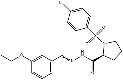 1-[(4-chlorophenyl)sulfonyl]-N'-(3-ethoxybenzylidene)-2-pyrrolidinecarbohydrazide Struktur