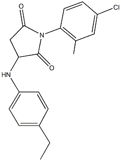 1-(4-chloro-2-methylphenyl)-3-(4-ethylanilino)-2,5-pyrrolidinedione Struktur