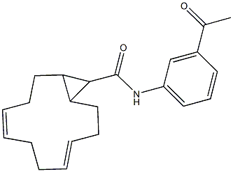 N-(3-acetylphenyl)bicyclo[10.1.0]trideca-4,8-diene-13-carboxamide Struktur