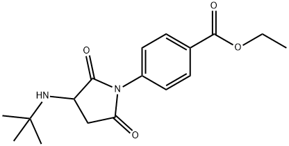 ethyl 4-[3-(tert-butylamino)-2,5-dioxo-1-pyrrolidinyl]benzoate Struktur