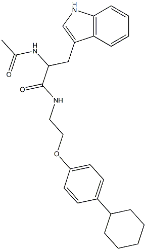 2-(acetylamino)-N-[2-(4-cyclohexylphenoxy)ethyl]-3-(1H-indol-3-yl)propanamide Struktur