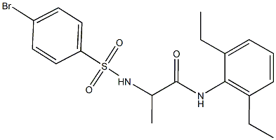 2-{[(4-bromophenyl)sulfonyl]amino}-N-(2,6-diethylphenyl)propanamide Struktur