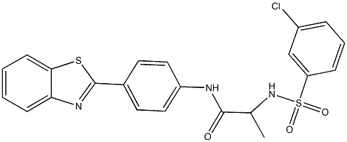 N-[4-(1,3-benzothiazol-2-yl)phenyl]-2-{[(3-chlorophenyl)sulfonyl]amino}propanamide Struktur