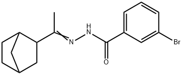 N'-(1-bicyclo[2.2.1]hept-2-ylethylidene)-3-bromobenzohydrazide Struktur