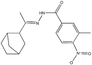 N'-(1-bicyclo[2.2.1]hept-2-ylethylidene)-4-nitro-3-methylbenzohydrazide Struktur