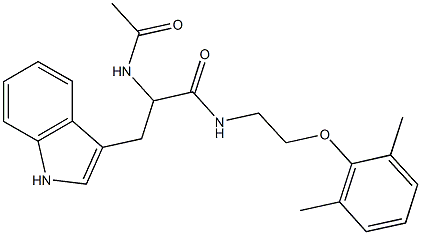 2-(acetylamino)-N-[2-(2,6-dimethylphenoxy)ethyl]-3-(1H-indol-3-yl)propanamide Struktur