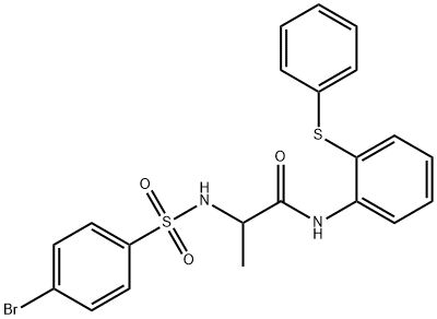 2-{[(4-bromophenyl)sulfonyl]amino}-N-[2-(phenylsulfanyl)phenyl]propanamide Struktur