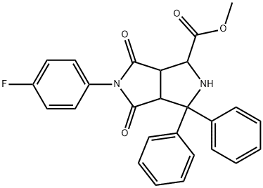 methyl 5-(4-fluorophenyl)-4,6-dioxo-3,3-diphenyloctahydropyrrolo[3,4-c]pyrrole-1-carboxylate Struktur