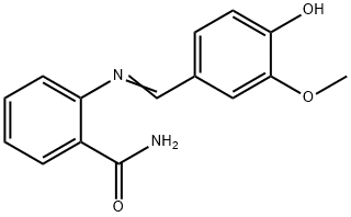 2-[(4-hydroxy-3-methoxybenzylidene)amino]benzamide Struktur