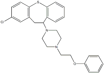 2-[4-(2-chloro-10,11-dihydrodibenzo[b,f]thiepin-10-yl)-1-piperazinyl]ethyl phenyl ether Struktur