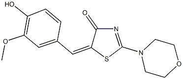 5-(4-hydroxy-3-methoxybenzylidene)-2-(4-morpholinyl)-1,3-thiazol-4(5H)-one Struktur