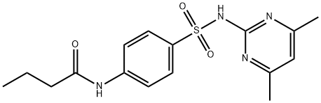 N-(4-{[(4,6-dimethyl-2-pyrimidinyl)amino]sulfonyl}phenyl)butanamide Struktur