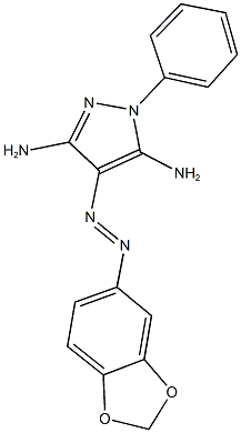 3-amino-4-(1,3-benzodioxol-5-yldiazenyl)-1-phenyl-1H-pyrazol-5-ylamine Struktur