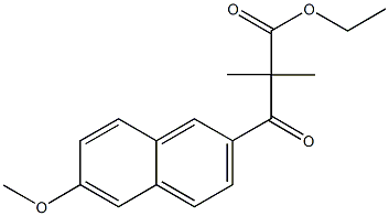 ethyl 3-(6-methoxy-2-naphthyl)-2,2-dimethyl-3-oxopropanoate Struktur