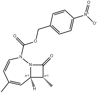 4-[hydroxy(oxido)amino]benzyl (7R,8R)-5,8-dimethyl-9-oxo-1,2-diazabicyclo[5.2.0]nona-3,5-diene-2-carboxylate Struktur