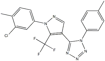 5-[1-(3-chloro-4-methylphenyl)-5-(trifluoromethyl)-1H-pyrazol-4-yl]-1-(4-methylphenyl)-1H-tetraazole Struktur