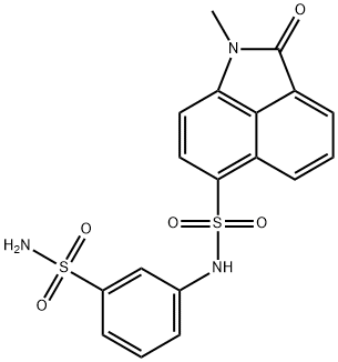 N-[3-(aminosulfonyl)phenyl]-1-methyl-2-oxo-1,2-dihydrobenzo[cd]indole-6-sulfonamide Struktur