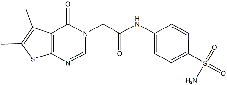 N-[4-(aminosulfonyl)phenyl]-2-(5,6-dimethyl-4-oxothieno[2,3-d]pyrimidin-3(4H)-yl)acetamide Struktur