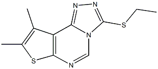 8,9-dimethylthieno[3,2-e][1,2,4]triazolo[4,3-c]pyrimidin-3-yl ethyl sulfide Struktur