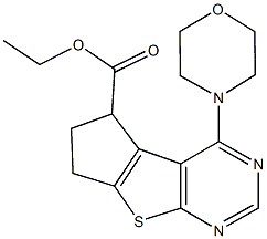 ethyl 4-(4-morpholinyl)-6,7-dihydro-5H-cyclopenta[4,5]thieno[2,3-d]pyrimidine-5-carboxylate Struktur