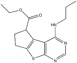 ethyl 4-(propylamino)-6,7-dihydro-5H-cyclopenta[4,5]thieno[2,3-d]pyrimidine-5-carboxylate Struktur