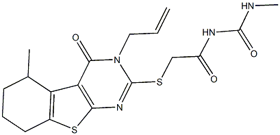 N-{[(3-allyl-5-methyl-4-oxo-3,4,5,6,7,8-hexahydro[1]benzothieno[2,3-d]pyrimidin-2-yl)sulfanyl]acetyl}-N'-methylurea Struktur