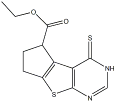 ethyl 4-thioxo-3,5,6,7-tetrahydro-4H-cyclopenta[4,5]thieno[2,3-d]pyrimidine-5-carboxylate Struktur