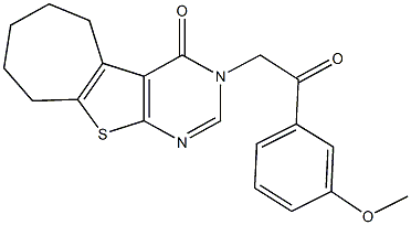 3-[2-(3-methoxyphenyl)-2-oxoethyl]-3,5,6,7,8,9-hexahydro-4H-cyclohepta[4,5]thieno[2,3-d]pyrimidin-4-one Struktur