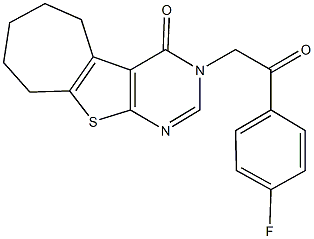 3-[2-(4-fluorophenyl)-2-oxoethyl]-3,5,6,7,8,9-hexahydro-4H-cyclohepta[4,5]thieno[2,3-d]pyrimidin-4-one Struktur