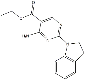 ethyl 4-amino-2-(2,3-dihydro-1H-indol-1-yl)-5-pyrimidinecarboxylate Struktur