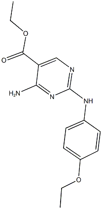 ethyl 4-amino-2-(4-ethoxyanilino)-5-pyrimidinecarboxylate Struktur