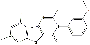 3-(3-methoxyphenyl)-2,7,9-trimethylpyrido[3',2':4,5]thieno[3,2-d]pyrimidin-4(3H)-one Struktur