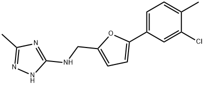 N-{[5-(3-chloro-4-methylphenyl)-2-furyl]methyl}-N-(3-methyl-1H-1,2,4-triazol-5-yl)amine Struktur