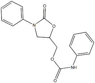 (2-oxo-3-phenyl-1,3-oxazolidin-5-yl)methyl phenylcarbamate Struktur