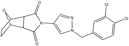 4-[1-(3,4-dichlorobenzyl)-1H-pyrazol-4-yl]-10-oxa-4-azatricyclo[5.2.1.0~2,6~]decane-3,5-dione Struktur