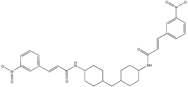 3-{3-nitrophenyl}-N-[4-({4-[(3-{3-nitrophenyl}acryloyl)amino]cyclohexyl}methyl)cyclohexyl]acrylamide Struktur