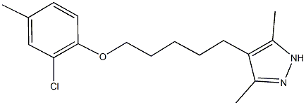 2-chloro-4-methylphenyl 5-(3,5-dimethyl-1H-pyrazol-4-yl)pentyl ether Struktur