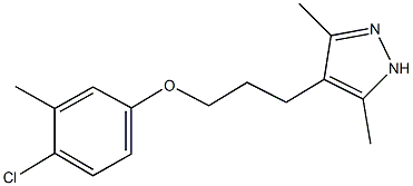 4-[3-(4-chloro-3-methylphenoxy)propyl]-3,5-dimethyl-1H-pyrazole Struktur