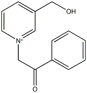 3-(hydroxymethyl)-1-(2-oxo-2-phenylethyl)pyridinium Struktur