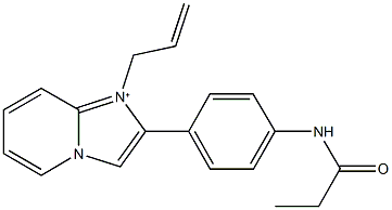 1-allyl-2-[4-(propionylamino)phenyl]imidazo[1,2-a]pyridin-1-ium Struktur